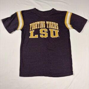 Genuine Stuff LSU Fighting Tigers Youth Medium 10/12 Purple Heather Graphic Tee
